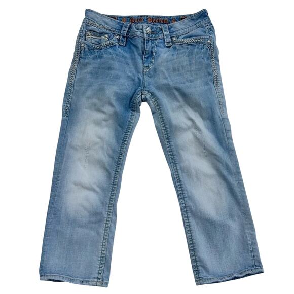 Rock Revival Anett Capri Jeans Women's Size 29 Embroidered Beach Vacation Y2K - Picture 1 of 14